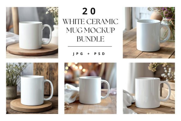 Download White Ceramic Mug Mockup Bundle - White ceramic mug mockup Collection