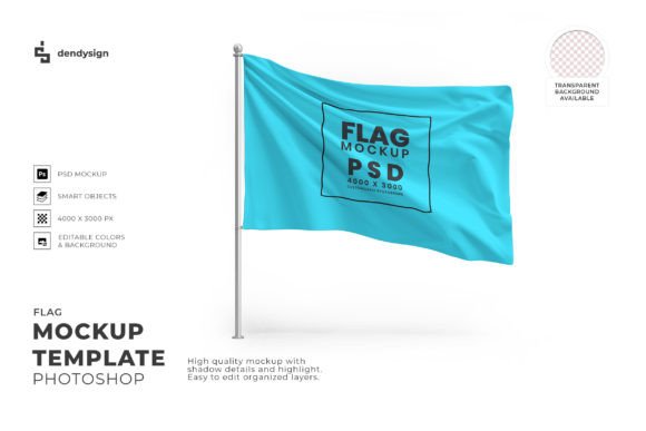 Download Waving Flag Mockup Template - Flag mockup Collection